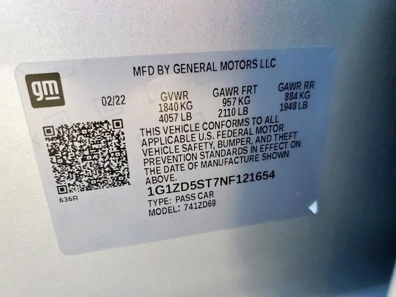 2022 CHEVROLET MALIBU LT  
