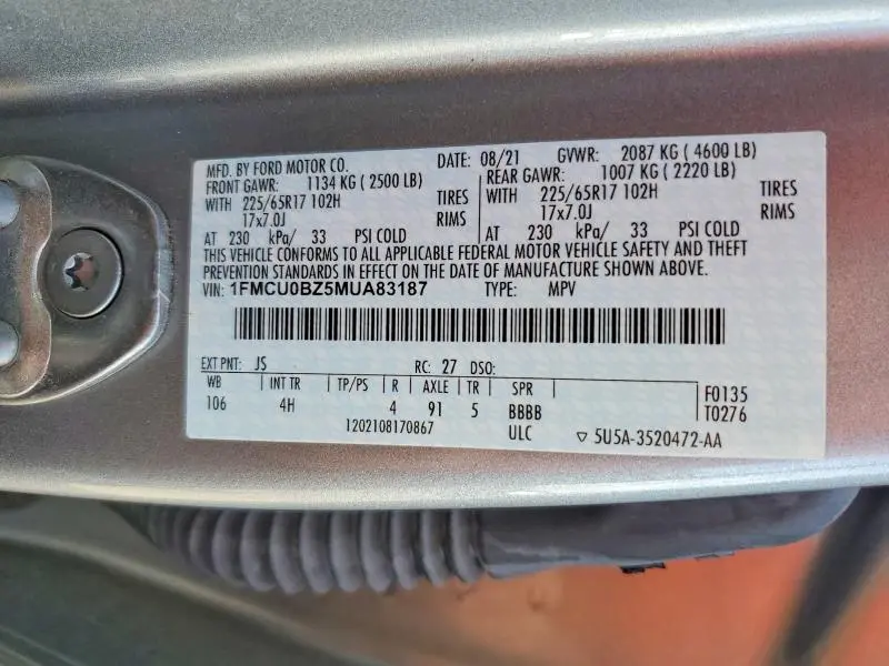 2021 FORD ESCAPE SE  