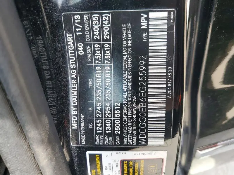 2014 MERCEDES-BENZ GLK250   