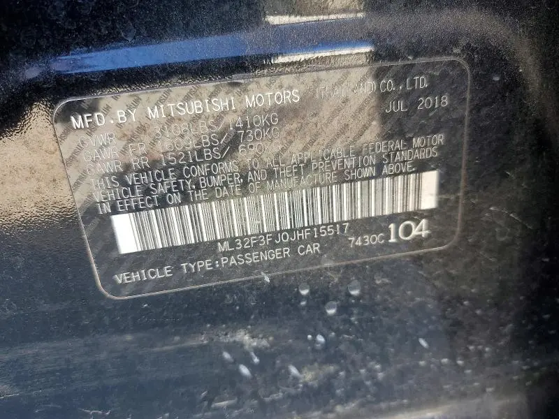 2018 MITSUBISHI MIRAGE G4 ES  