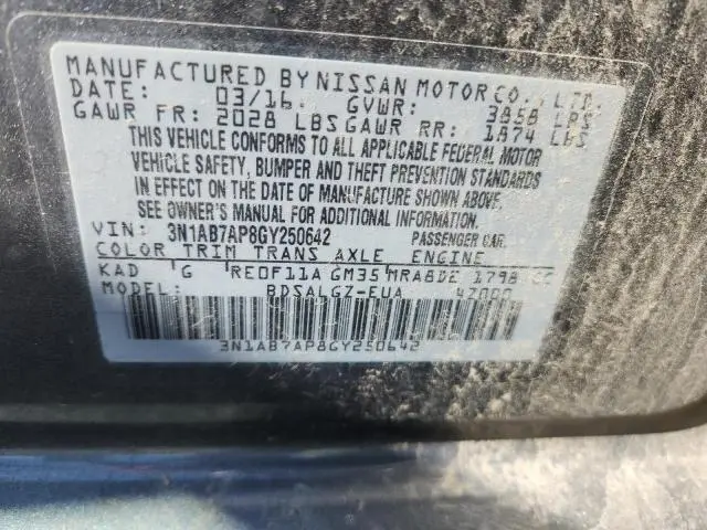 2016 NISSAN SENTRA S  