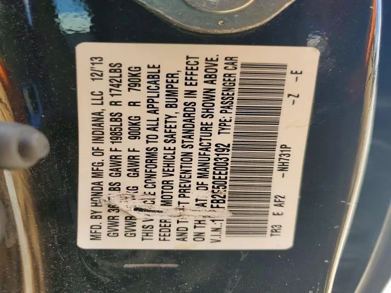 2014 HONDA CIVIC LX  