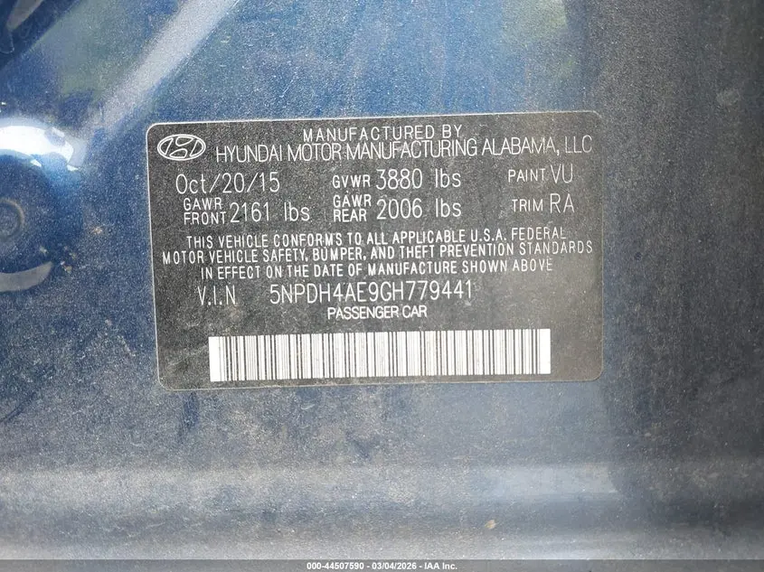 2016 HYUNDAI ELANTRA SE