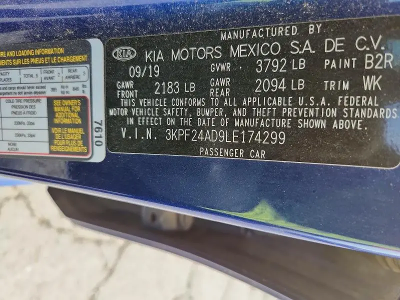 2020 KIA FORTE LXS  