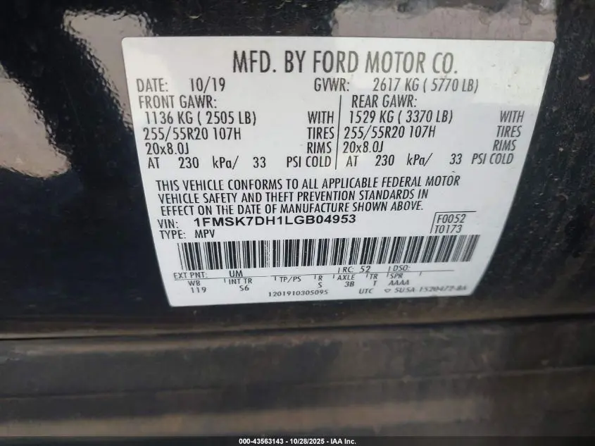 2020 FORD EXPLORER XLT