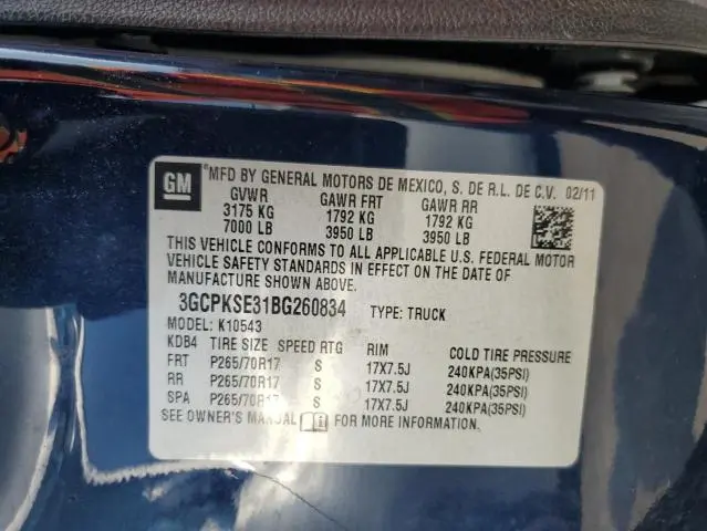 2011 CHEVROLET SILVERADO K1500 LT  