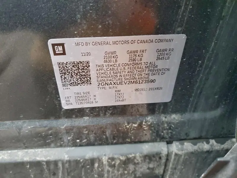 2021 CHEVROLET EQUINOX LT  