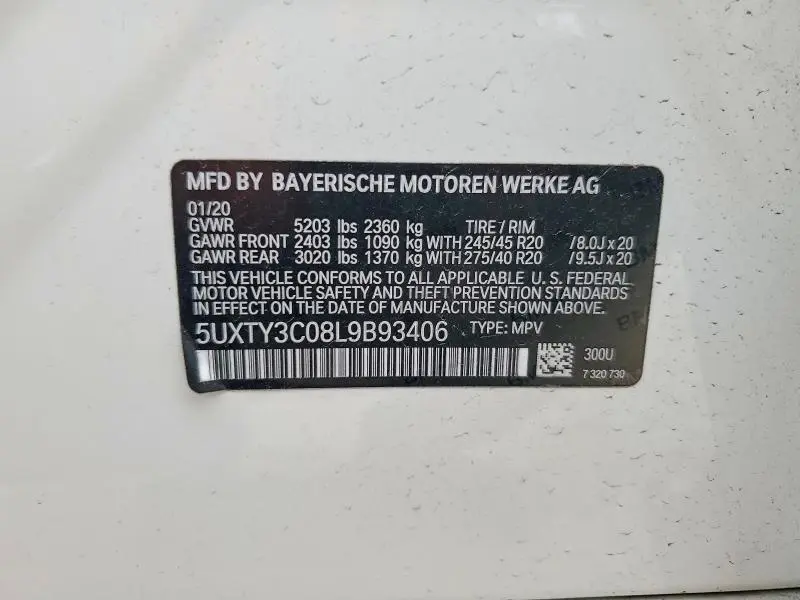 2020 BMW X3 SDRIVE30I  