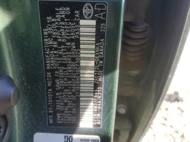 2016 TOYOTA COROLLA L  