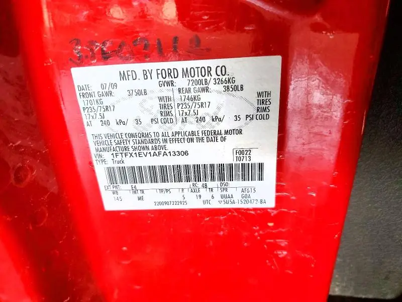 2010 FORD F150 SUPER CAB  