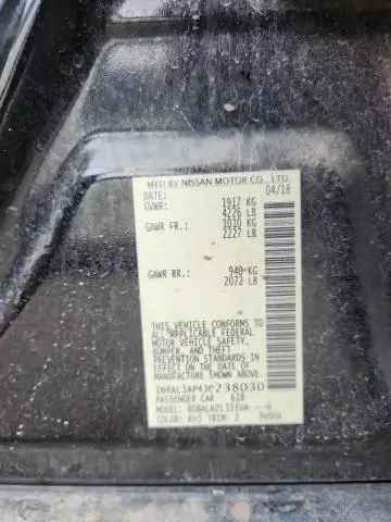 2018 NISSAN ALTIMA 2.5  