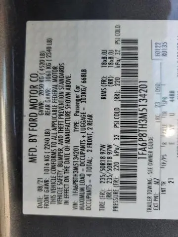 2021 FORD MUSTANG