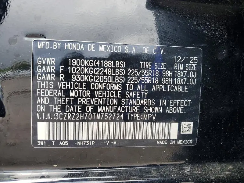 2026 HONDA HR-V EXL  