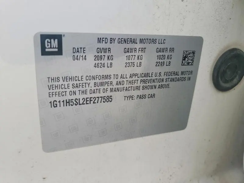 2014 CHEVROLET MALIBU LTZ  
