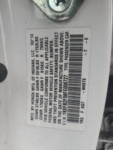 2015 HONDA CIVIC LX