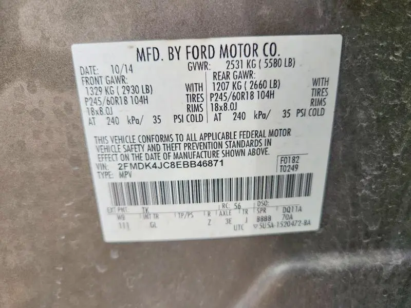 2014 FORD EDGE SEL  