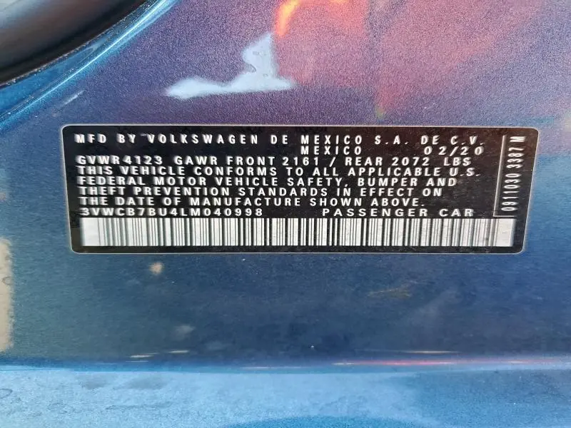 2020 VOLKSWAGEN JETTA S  