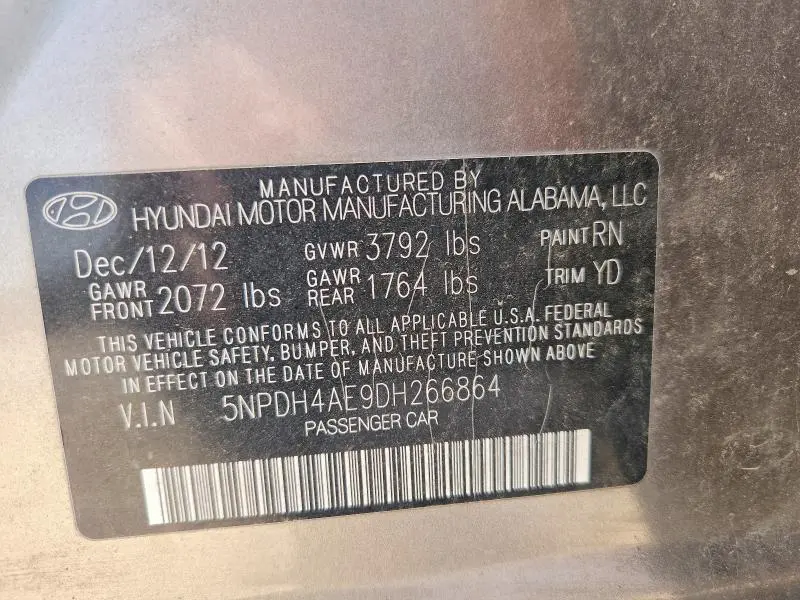 2013 HYUNDAI ELANTRA GLS  