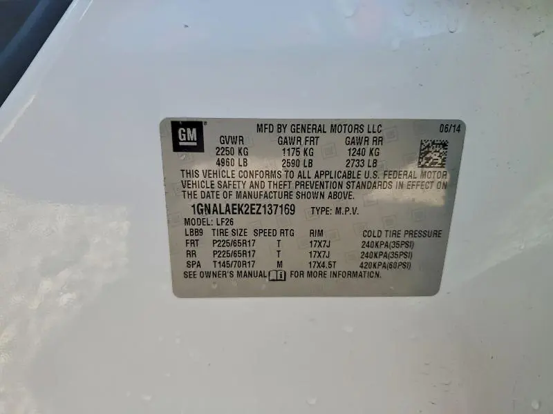 2014 CHEVROLET EQUINOX LS  