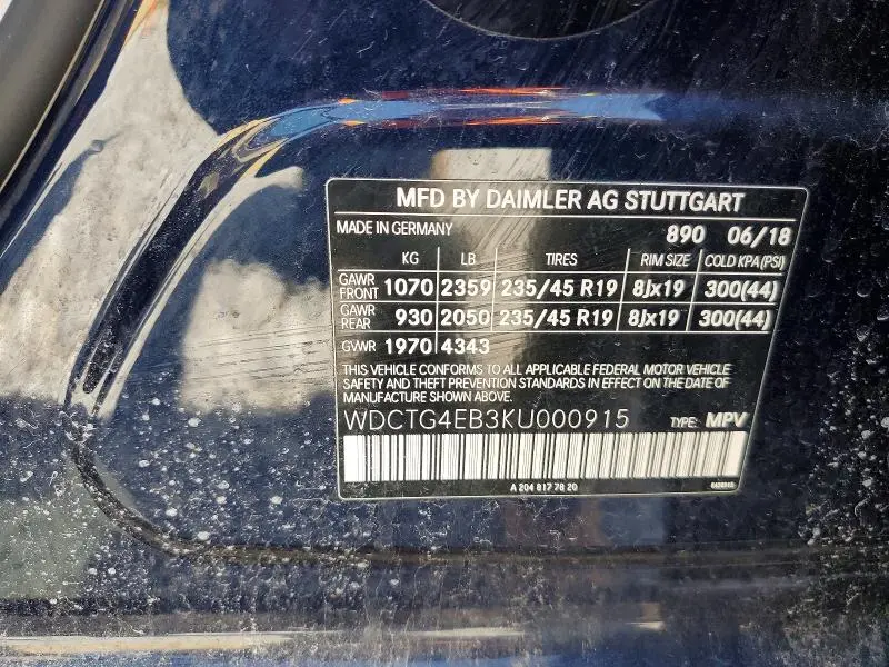 2019 MERCEDES-BENZ GLA 250  