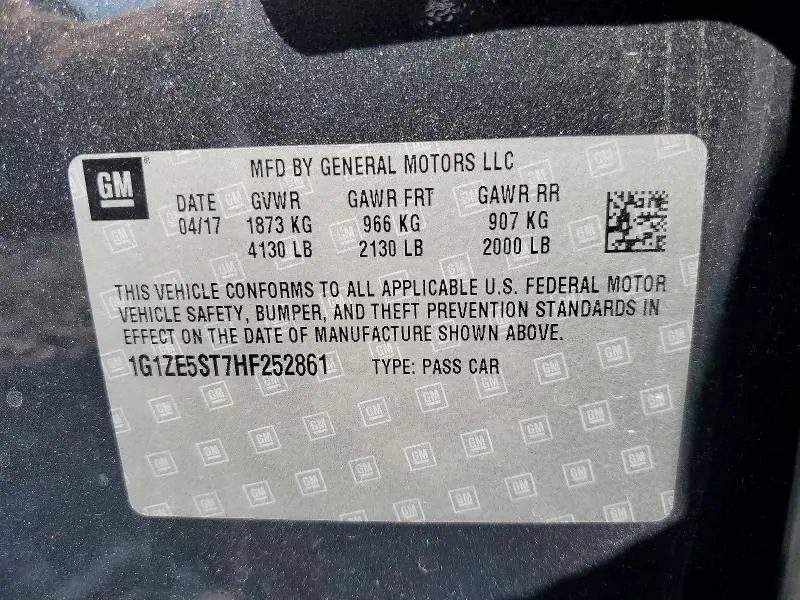 2017 CHEVROLET MALIBU LT  