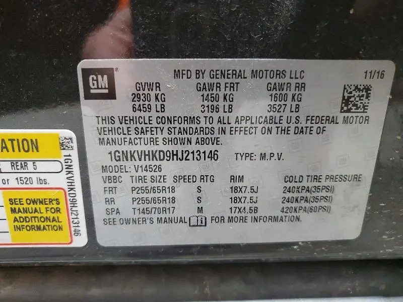 2017 CHEVROLET TRAVERSE LT  