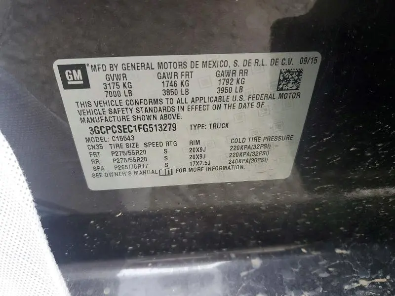 2015 CHEVROLET SILVERADO C1500 LTZ  