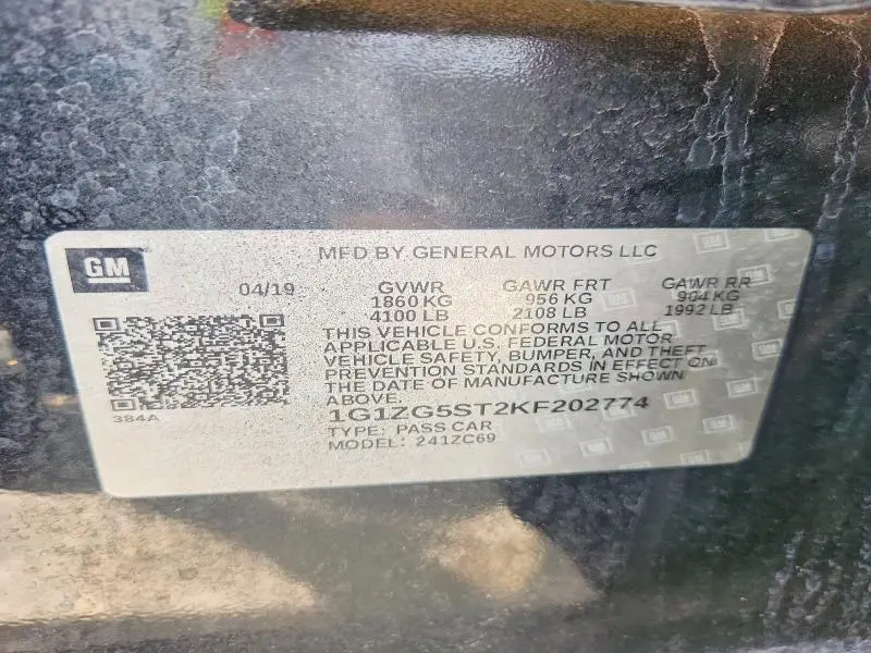 2019 CHEVROLET MALIBU RS  