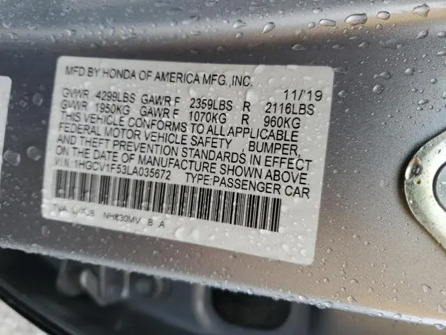 2020 HONDA ACCORD EXL