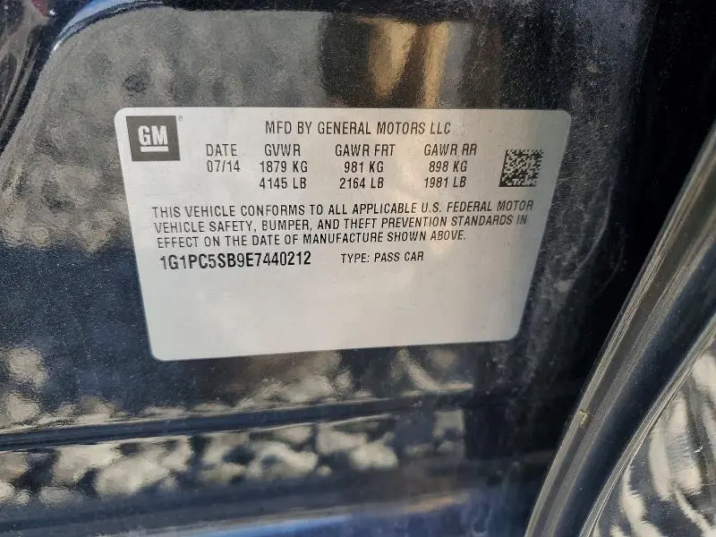 2014 CHEVROLET CRUZE LT  