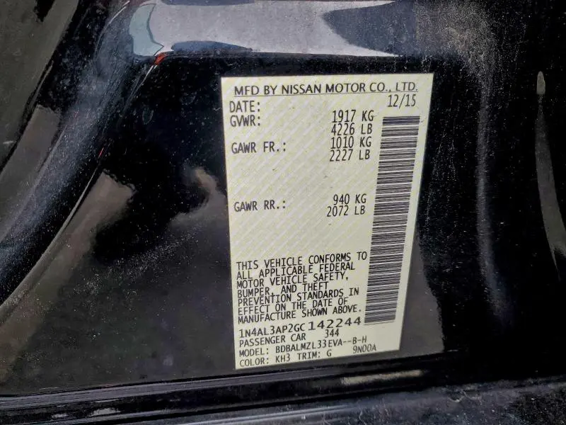 2016 NISSAN ALTIMA 2.5  