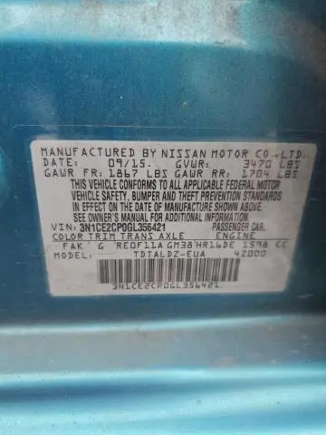 2016 NISSAN VERSA NOTE S  