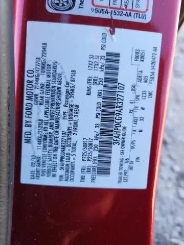 2010 FORD FUSION SEL  