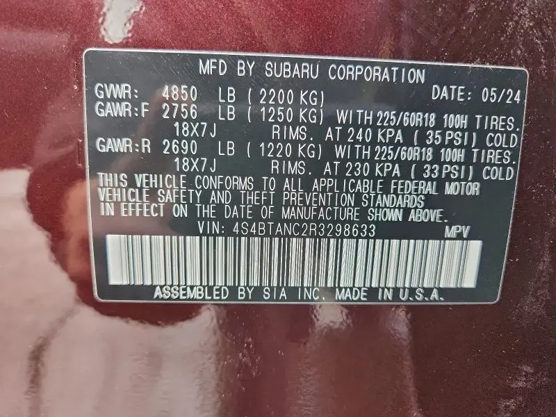 2024 SUBARU OUTBACK LIMITED  