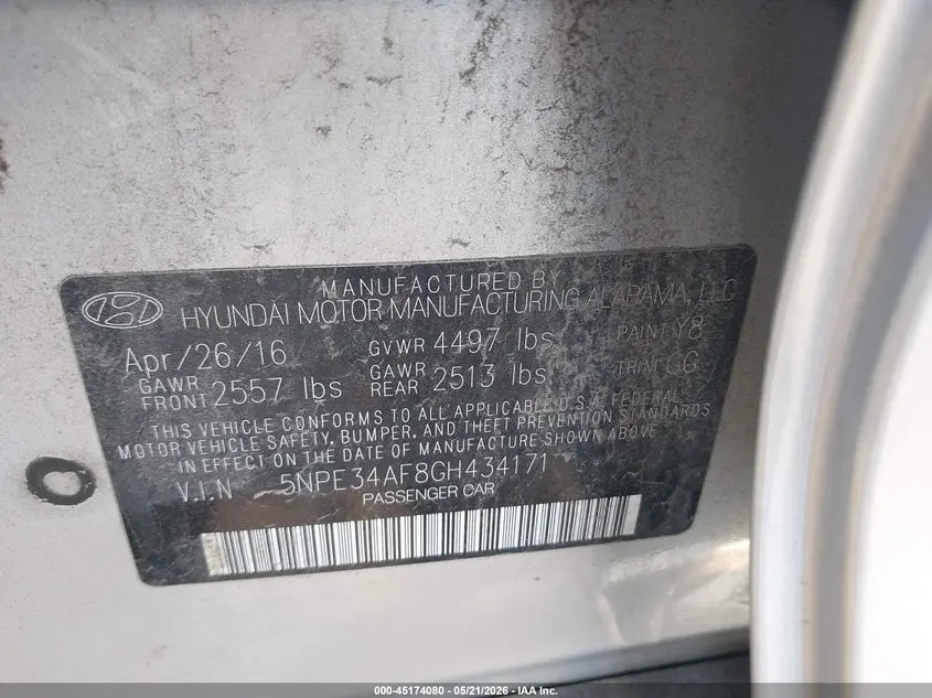 2016 HYUNDAI SONATA SPORT