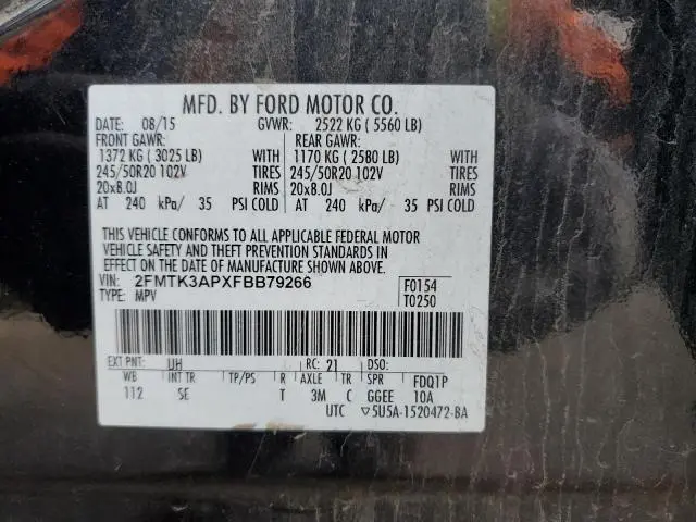 2015 FORD EDGE SPORT  