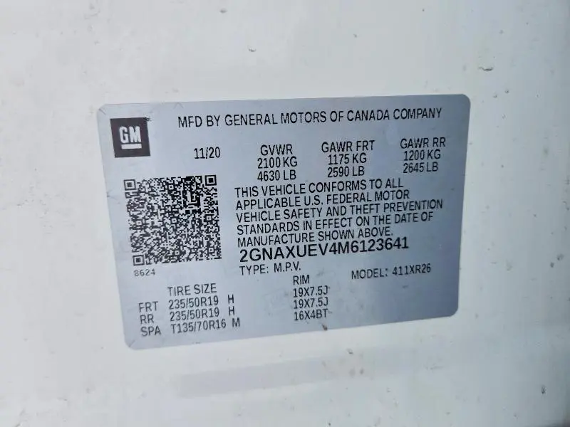 2021 CHEVROLET EQUINOX LT  