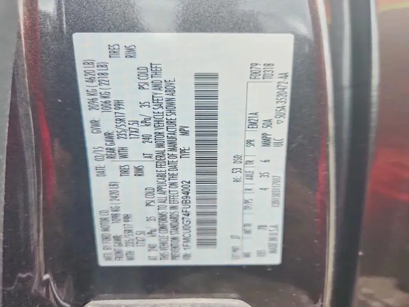 2015 FORD ESCAPE SE  