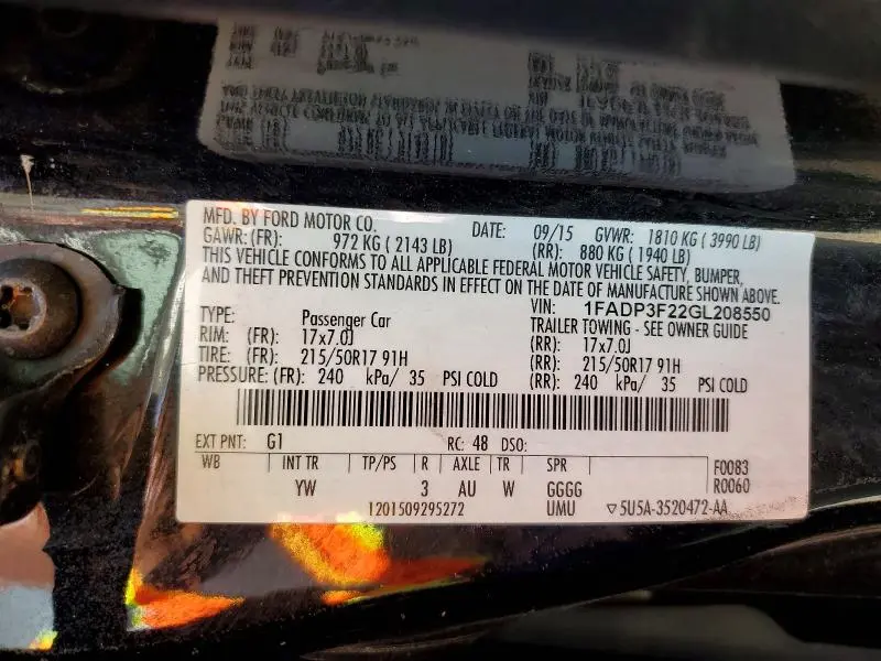 2016 FORD FOCUS SE  