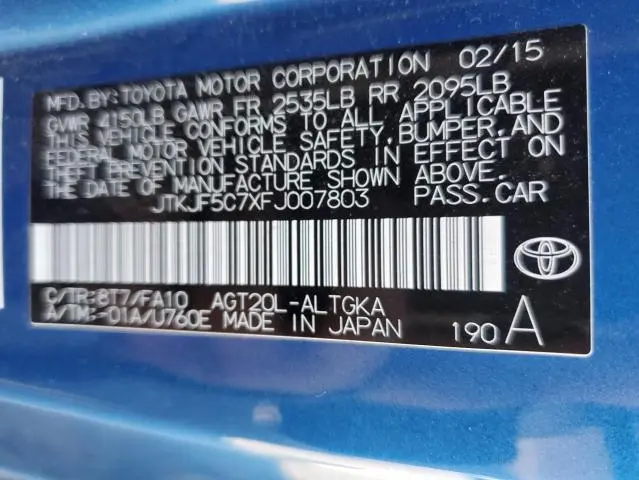 2015 TOYOTA SCION TC   