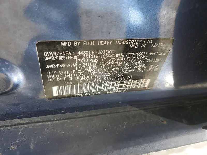 2011 SUBARU FORESTER 2.5X PREMIUM  