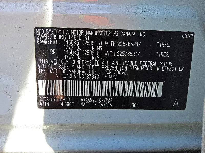 2022 TOYOTA RAV4 XLE  