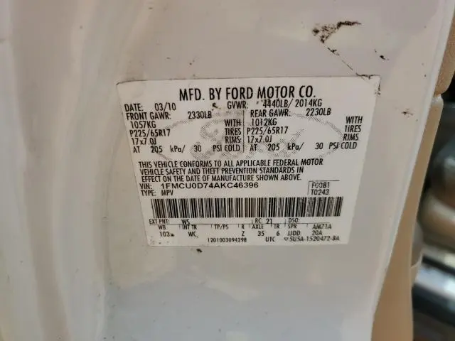 2010 FORD ESCAPE XLT