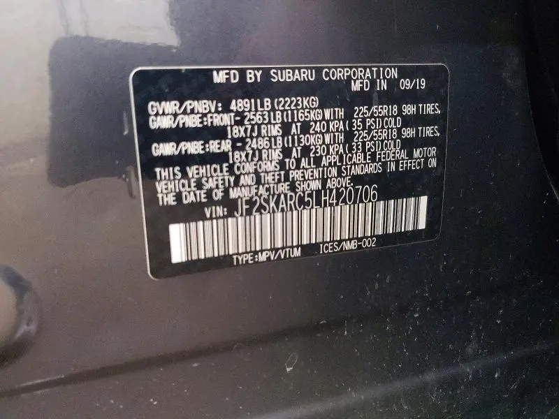 2020 SUBARU FORESTER SPORT  