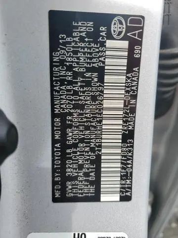 2014 TOYOTA COROLLA L  