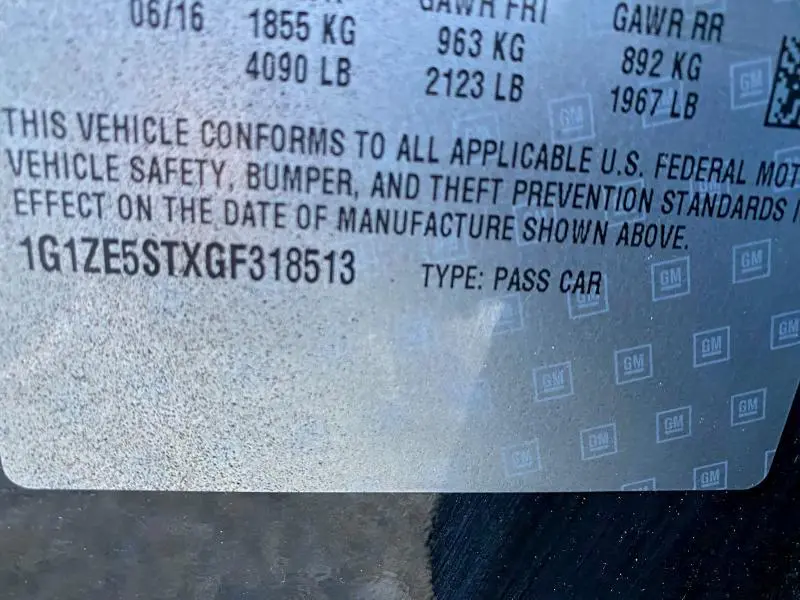 2016 CHEVROLET MALIBU LT  