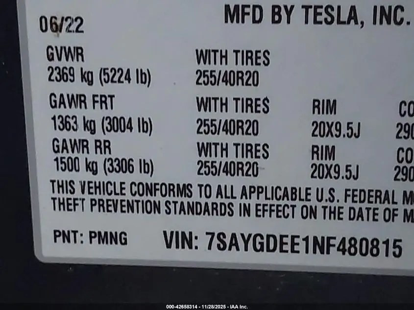 2022 TESLA MODEL Y LONG RANGE DUAL MOTOR ALL-WHEEL DRIVE