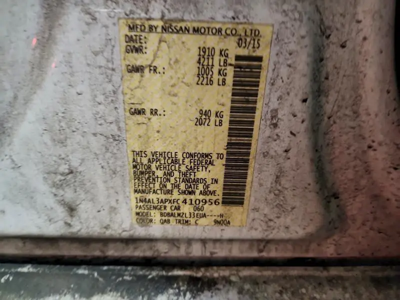 2015 NISSAN ALTIMA 2.5  