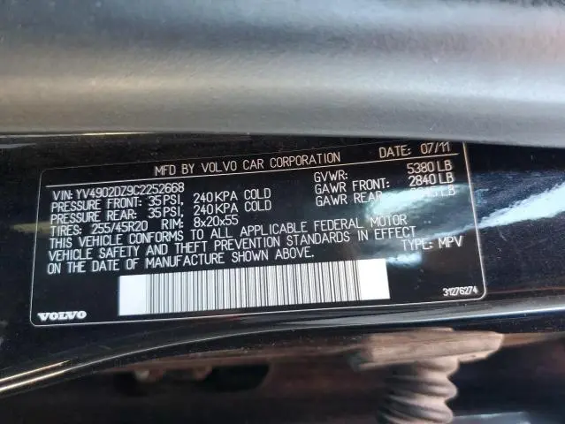 2012 VOLVO XC60 T6  