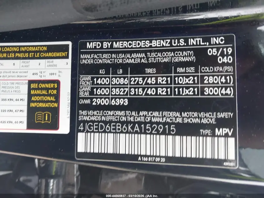 2019 MERCEDES-BENZ AMG GLE 43 COUPE 4MATIC